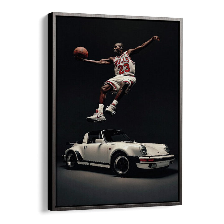 Porsche Creative VII Car Posters Automotive Wall Art Prints in Black Floater Frame