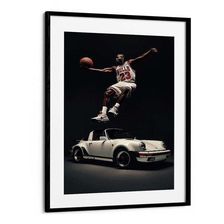 Porsche Creative VII Car Posters Automotive Wall Art Prints in Black Frame With Mount