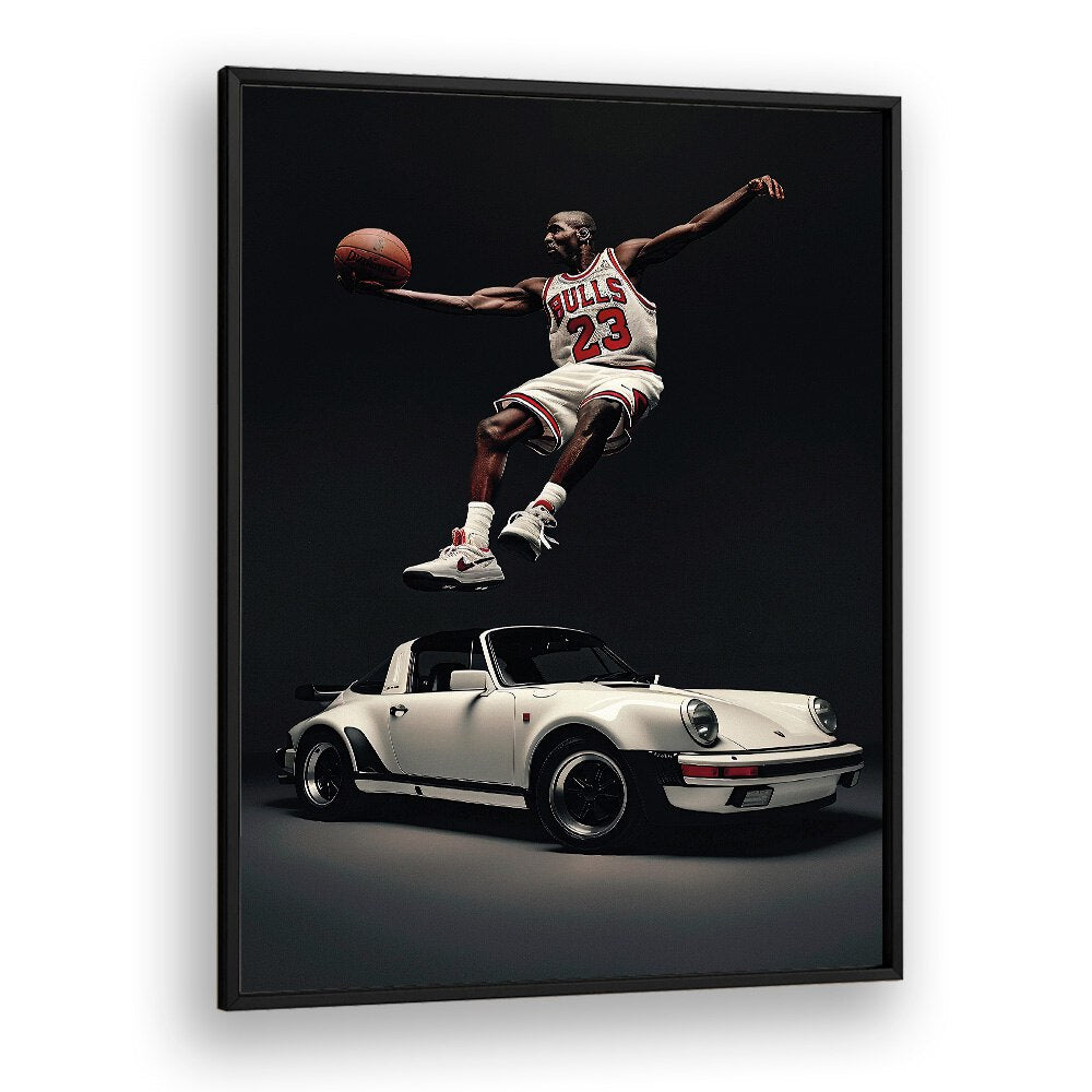 Porsche Creative VII Car Posters Automotive Wall Art Prints in Black Plain Frame