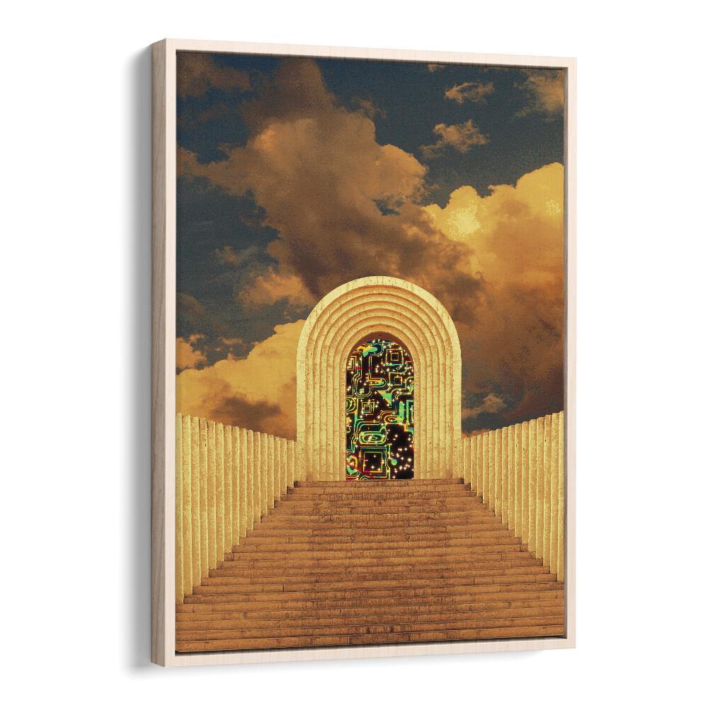 Portal By Cosmo Zach Surreal Art Prints Surrealism in Oak Wood Floater Frame