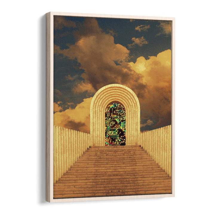 Portal By Cosmo Zach Surreal Art Prints Surrealism in Oak Wood Floater Frame