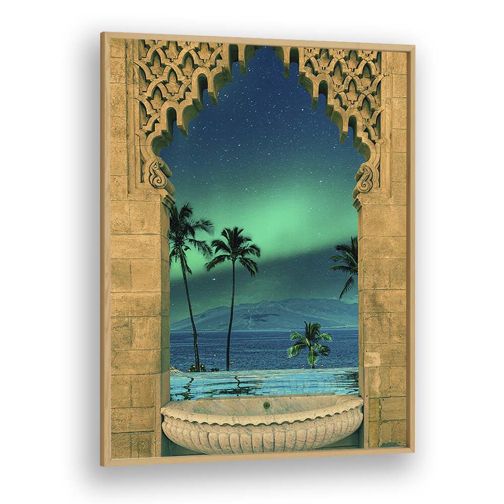 Portal In To The Night By Cosmo Zach Surreal Art Prints Surrealism in Oak Wood Plain Frame