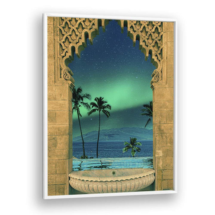 Portal In To The Night By Cosmo Zach Surreal Art Prints Surrealism in White Plain Frame