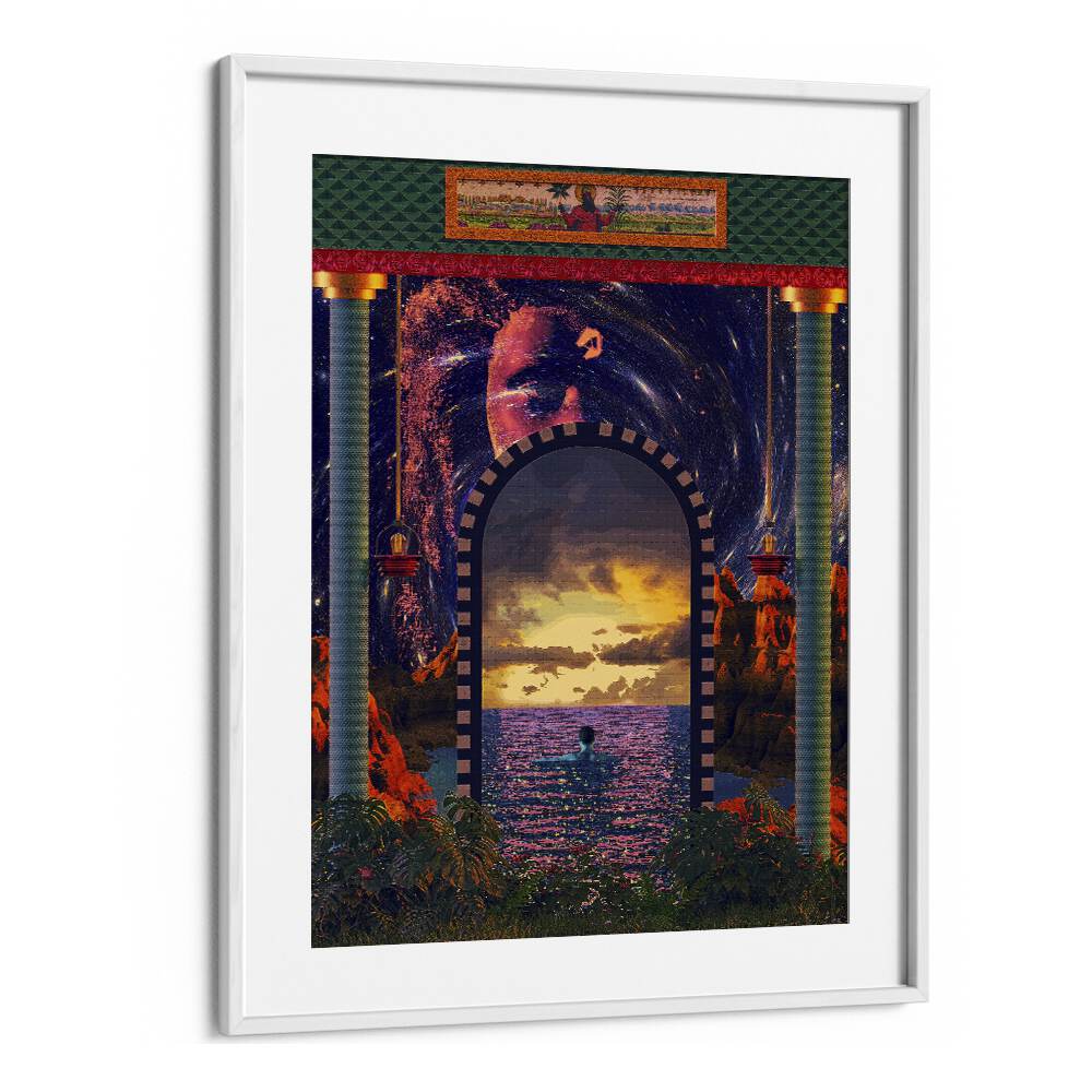 Portal To An Ocean II By Cosmo Zach Surreal Art Prints Surrealism in White Frame With Mount