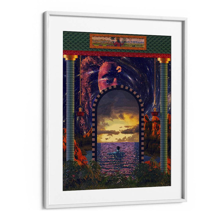 Portal To An Ocean II By Cosmo Zach Surreal Art Prints Surrealism in White Frame With Mount