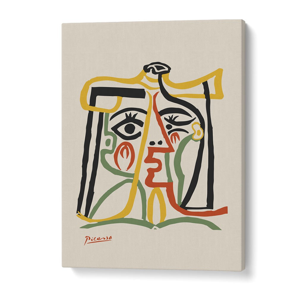 Portrait De Jacqueline Au Chapeau De Paille B-1067 Ba 1279 By Pablo Picasso Vintage Paintings in Gallery Wrap