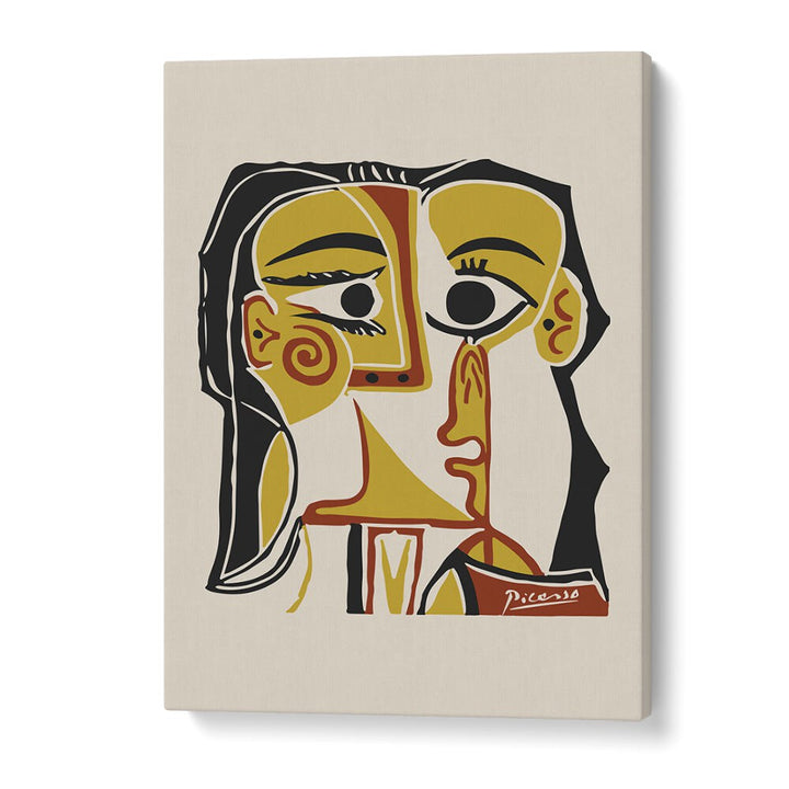 Portrait Stylise De Jacqueline Tete De Femme B-1065-Ba-1285 By Pablo Picasso Vintage Paintings in Gallery Wrap