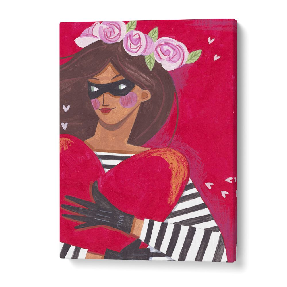 Portrait Woman You Stole My Heart By Caroline Bonne Muller Women Illustration Paintings in Gallery Wrap