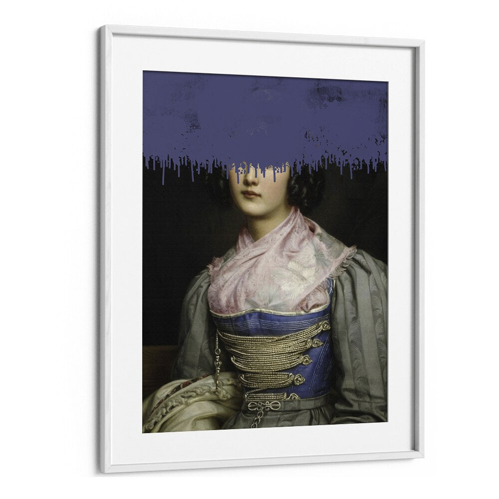 Elegant PORTRAIT OF VINTAGE WOMAN, ALTERED ART PRINTS by The Art Concept, framed to showcase timeless beauty.