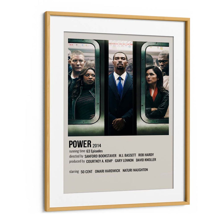 Power 2014 Movie Posters in Oak Wood Frame With Mount
