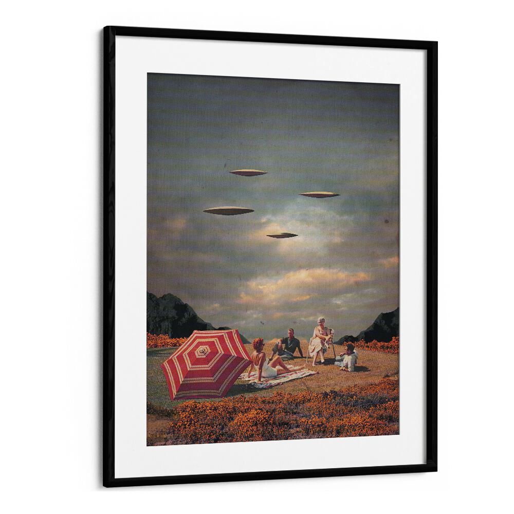 Pretend They Never Came By Frank Moth Surreal Art Prints Surrealism in Black Frame With Mount