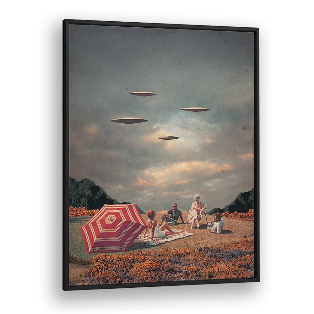 Pretend They Never Came By Frank Moth Surreal Art Prints Surrealism in Black Plain Frame