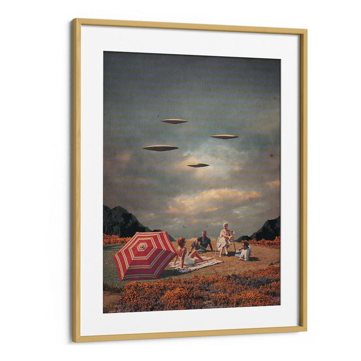 Pretend They Never Came By Frank Moth Surreal Art Prints Surrealism in Oak Wood Frame With Mount