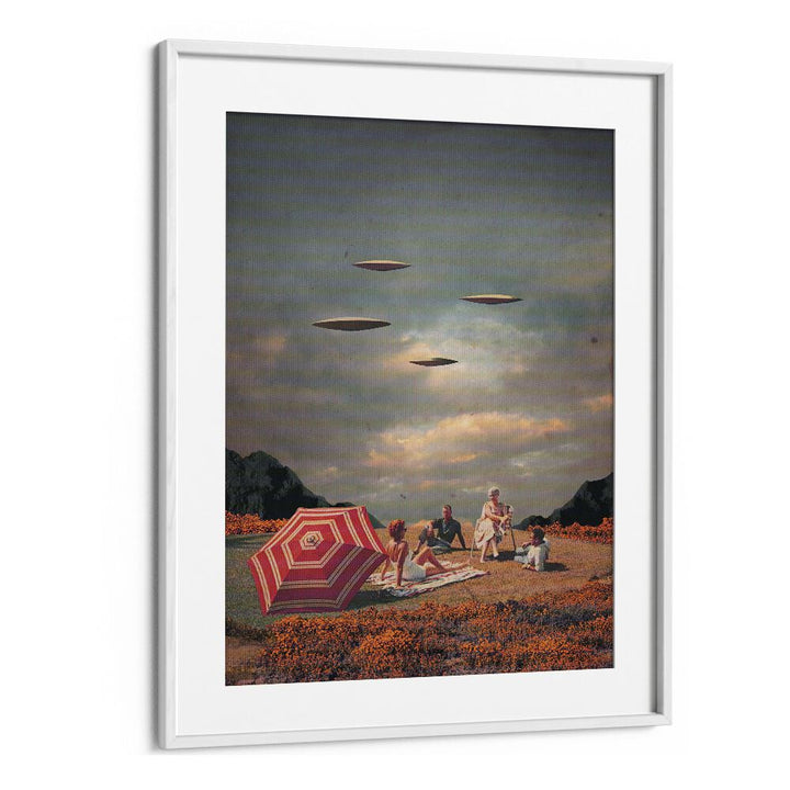 Pretend They Never Came By Frank Moth Surreal Art Prints Surrealism in White Frame With Mount