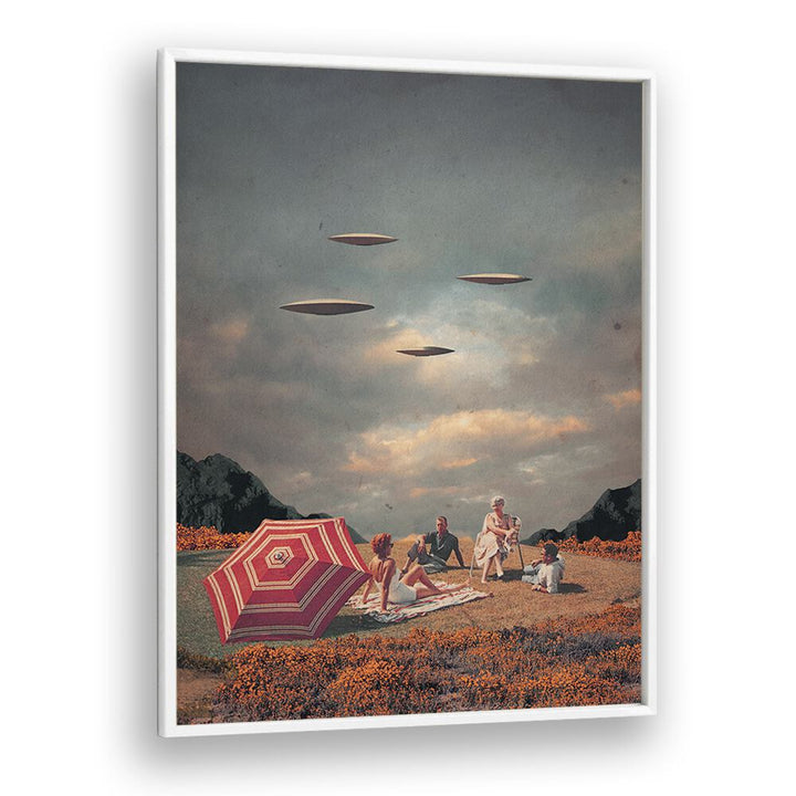 Pretend They Never Came By Frank Moth Surreal Art Prints Surrealism in White Plain Frame