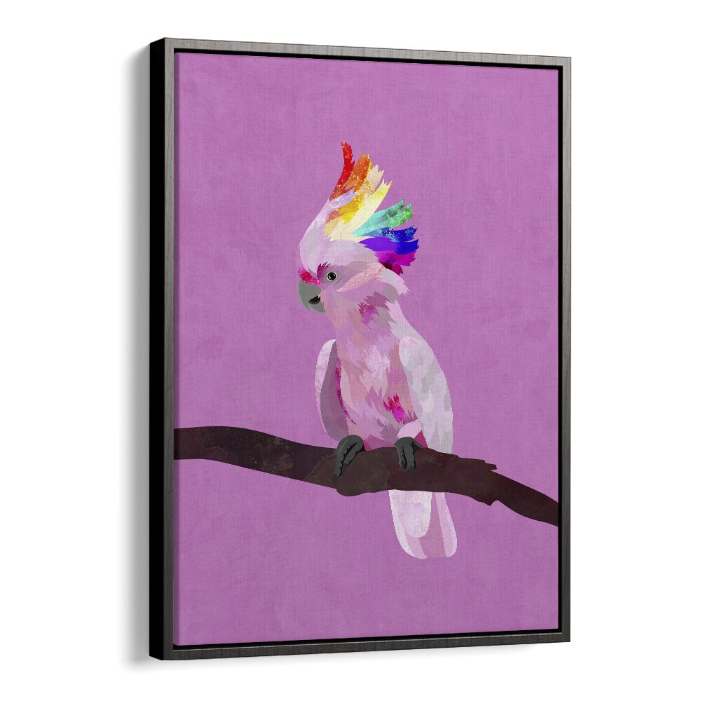 Pride Galah By Sarah Manovski Wildlife Art Print in Black Floater Frame