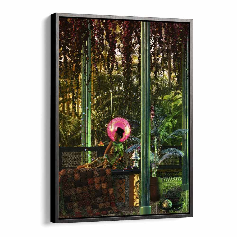 Princess In A Forest By Cosmo Zach Surreal Art Prints Surrealism in Black Floater Frame