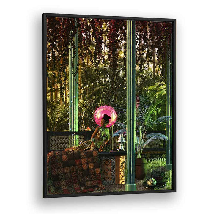 Princess In A Forest By Cosmo Zach Surreal Art Prints Surrealism in Black Plain Frame