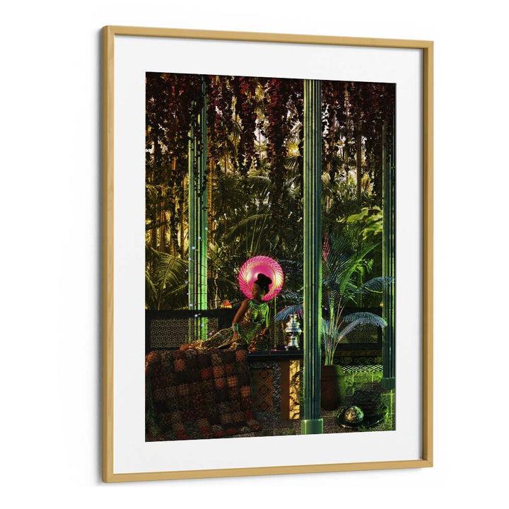 Princess In A Forest By Cosmo Zach Surreal Art Prints Surrealism in Oak Wood Frame With Mount