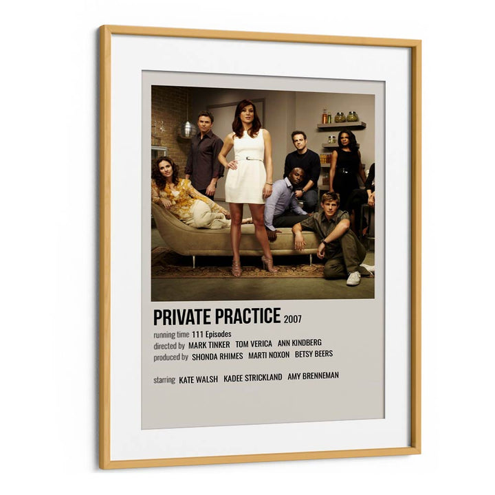 Private Practice 2007 Movie Posters in Oak Wood Frame With Mount