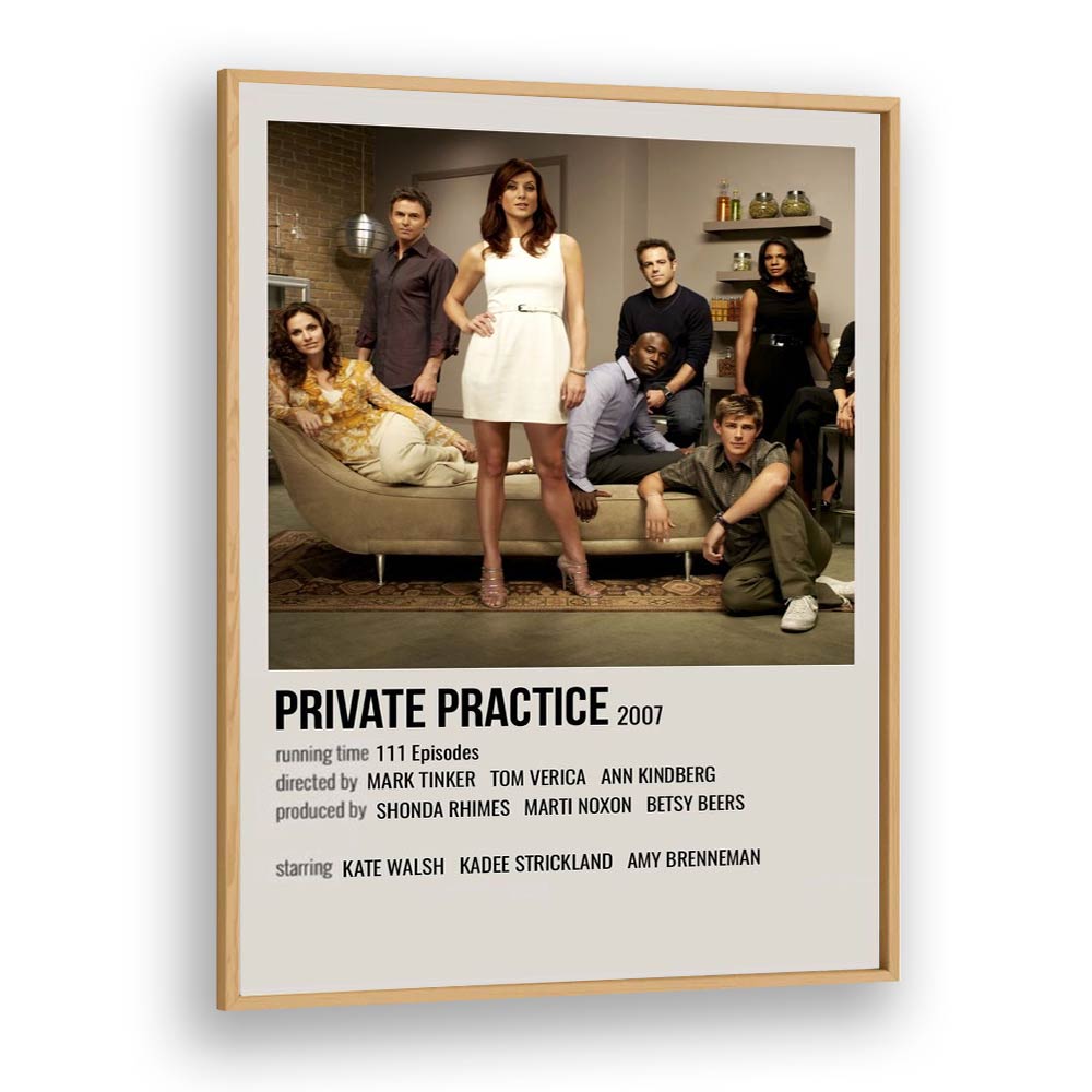 Private Practice 2007 Movie Posters in Oak Wood Plain Frame