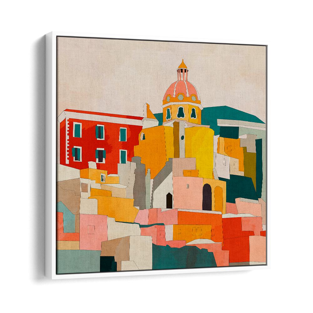 Procida Italy Kopie By Ana Rut Bre Abstract Art Abstract Paintings in White Floater Frame