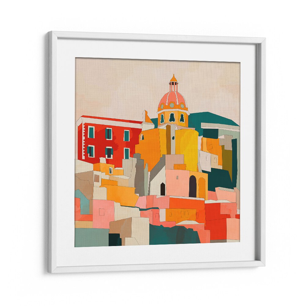 Procida Italy Kopie By Ana Rut Bre Abstract Art Abstract Paintings in White Frame With Mount