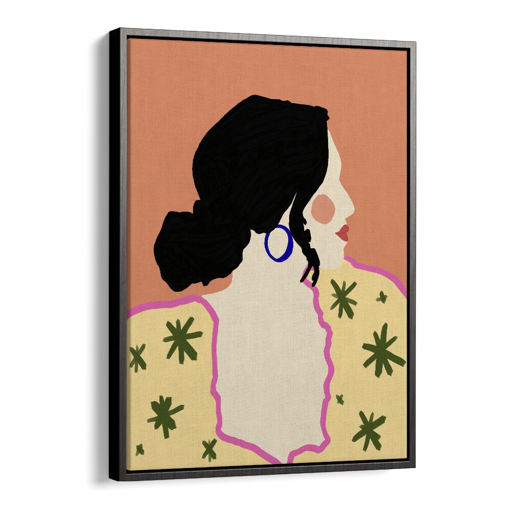 Profile By Uma Gokhale Art Prints in Black Floater Frame