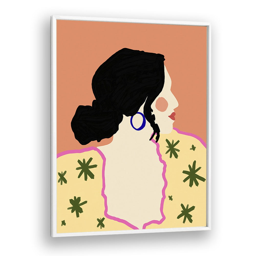 Profile By Uma Gokhale Art Prints in White Plain Frame