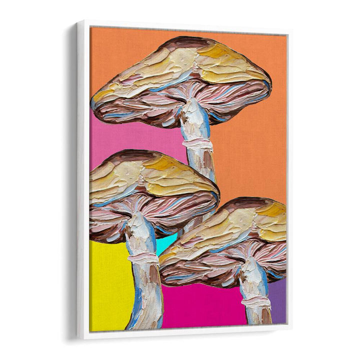 Psychedelic Mushrooms by Alice Straker Kitchen Posters Kitchen Art Prints in White Floater Frame