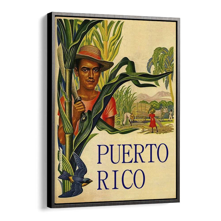 Puerto Rico  Travel Posters in Black Floater Frame