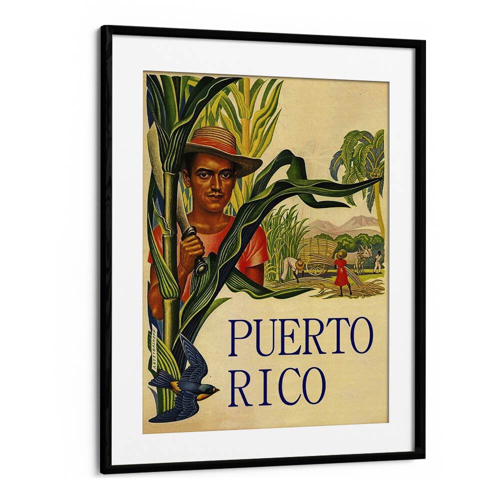 Puerto Rico  Travel Posters in Black Frame With Mount