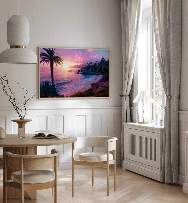 Stunning PURPLE SUNSET IN LAGUNA BEACH, BEACH PAINTINGS by Philippe Hugonnard, perfect for your home decor.