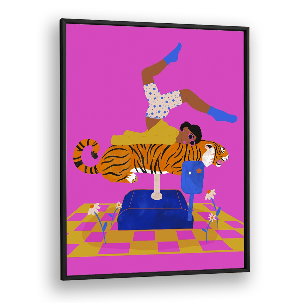 Put A Tiger In Your Heart  Kids Room Art in Black Plain Frame