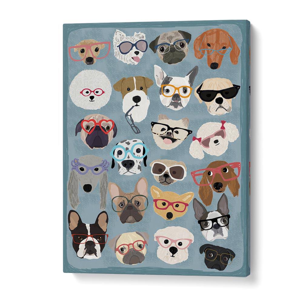 Puzzle Dogs In Glasses  Kids Paintings in Gallery Wrap