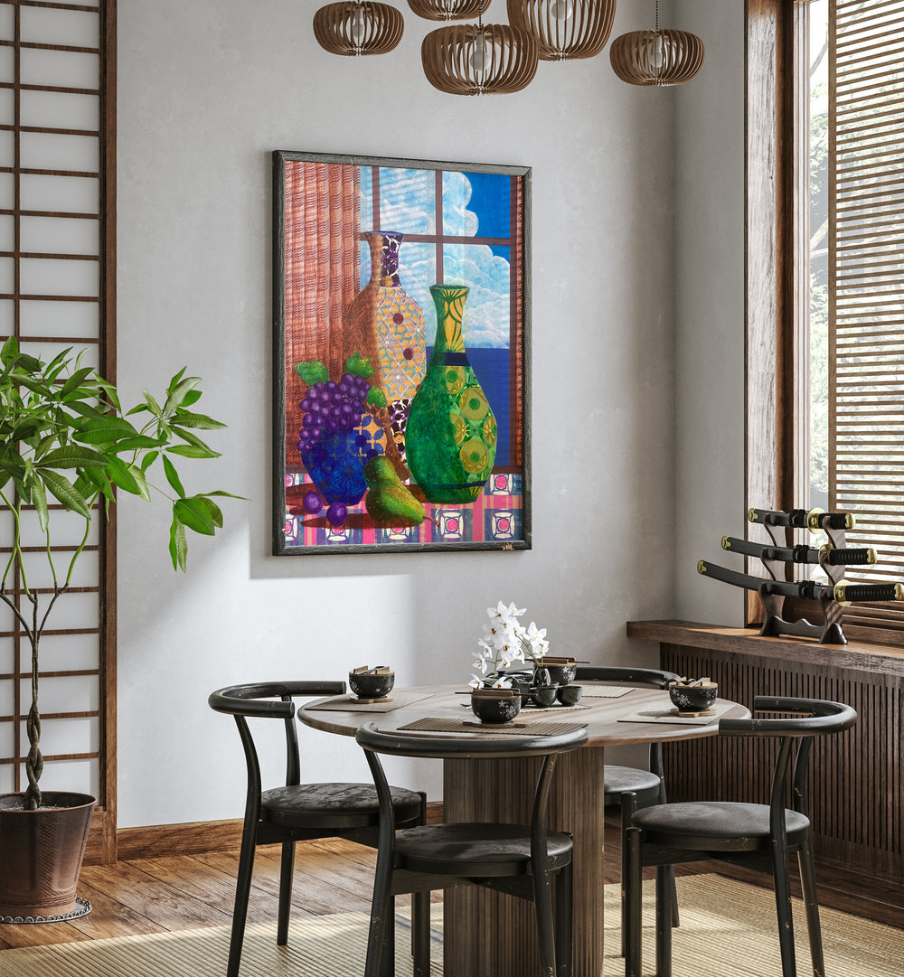 Colorful kitchen poster "QUIETUDE AT DAWN" adds a serene touch to your space, perfect for relaxation and mindfulness.