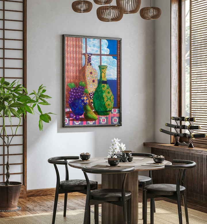 Colorful kitchen poster "QUIETUDE AT DAWN" adds a serene touch to your space, perfect for relaxation and mindfulness.