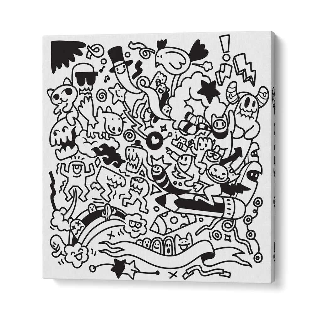 Quirk Quest Doodle Art Artwork in Gallery Wrap