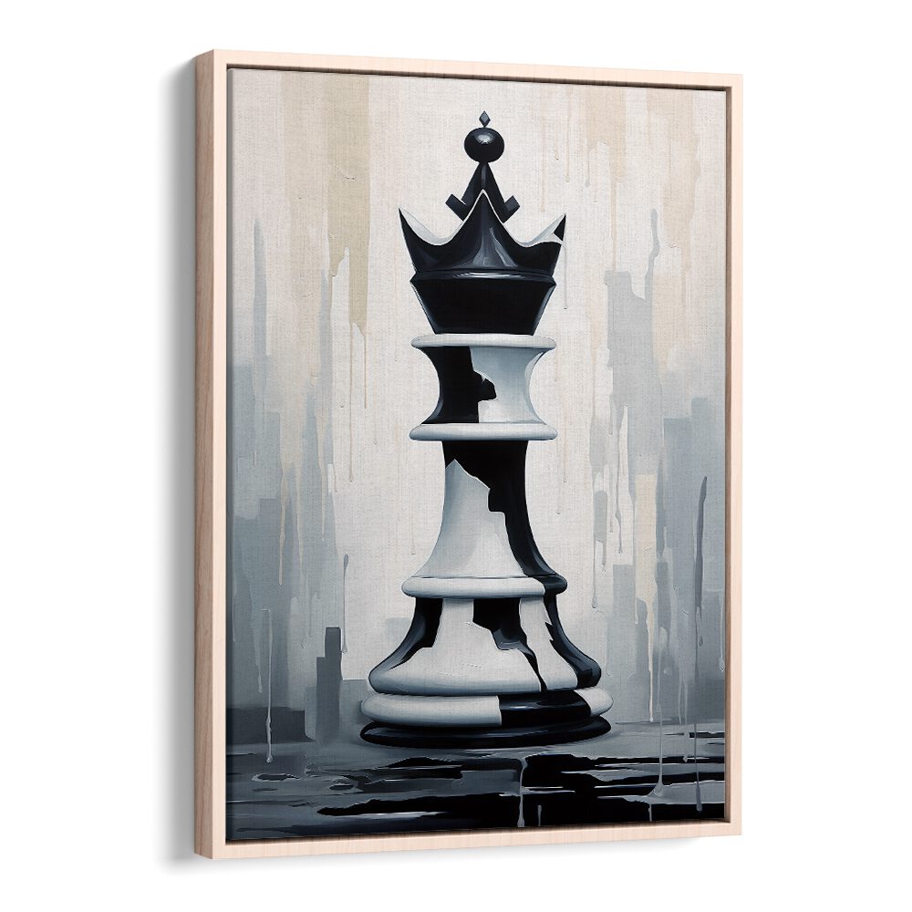 Queen Gaming Posters in Oak Wood Floater Frame