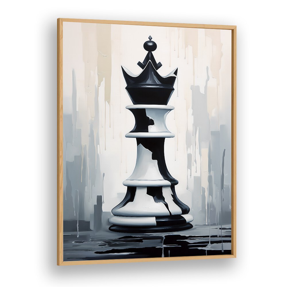 Queen Gaming Posters in Oak Wood Plain Frame