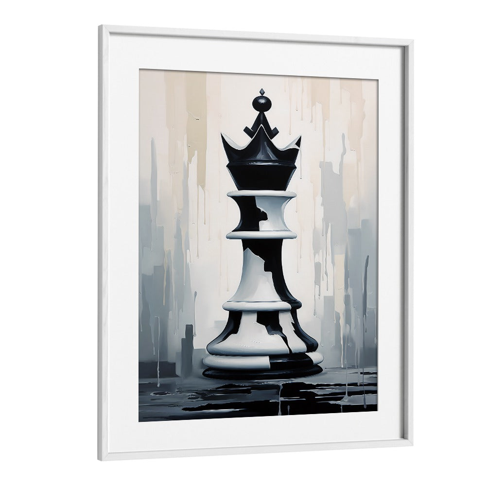 Queen Gaming Posters in White Frame With Mount