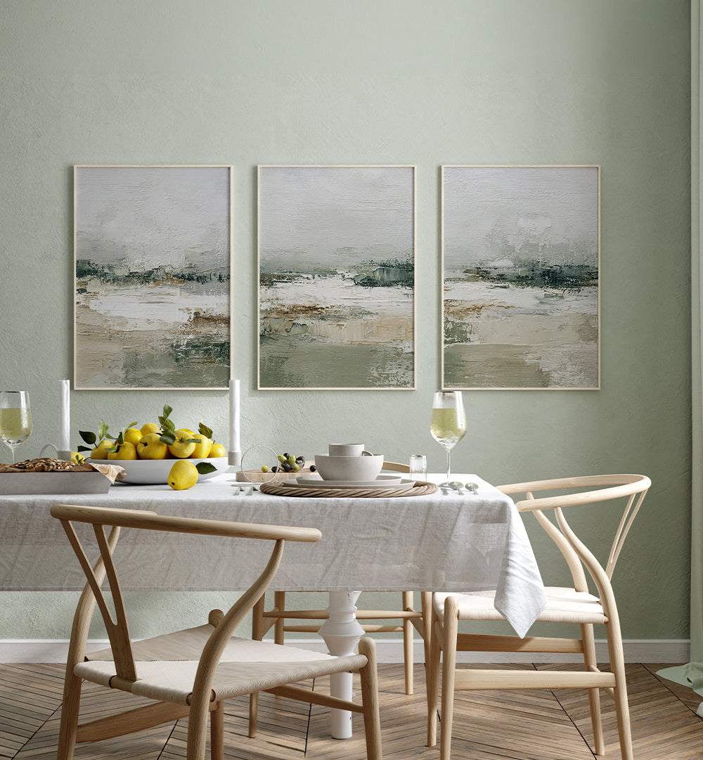 QUIET LANDSCAPE X  , SET OF 3 PAINTINGS