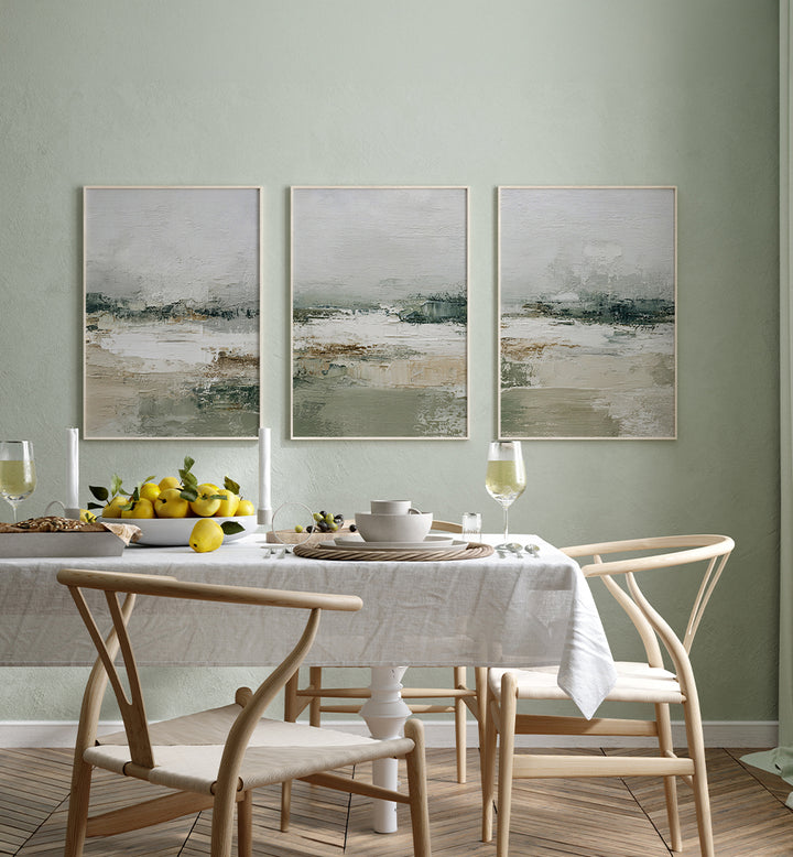 QUIET LANDSCAPE X  , SET OF 3 PAINTINGS