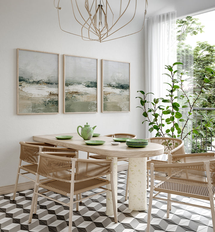 QUIET LANDSCAPE X  , SET OF 3 PAINTINGS