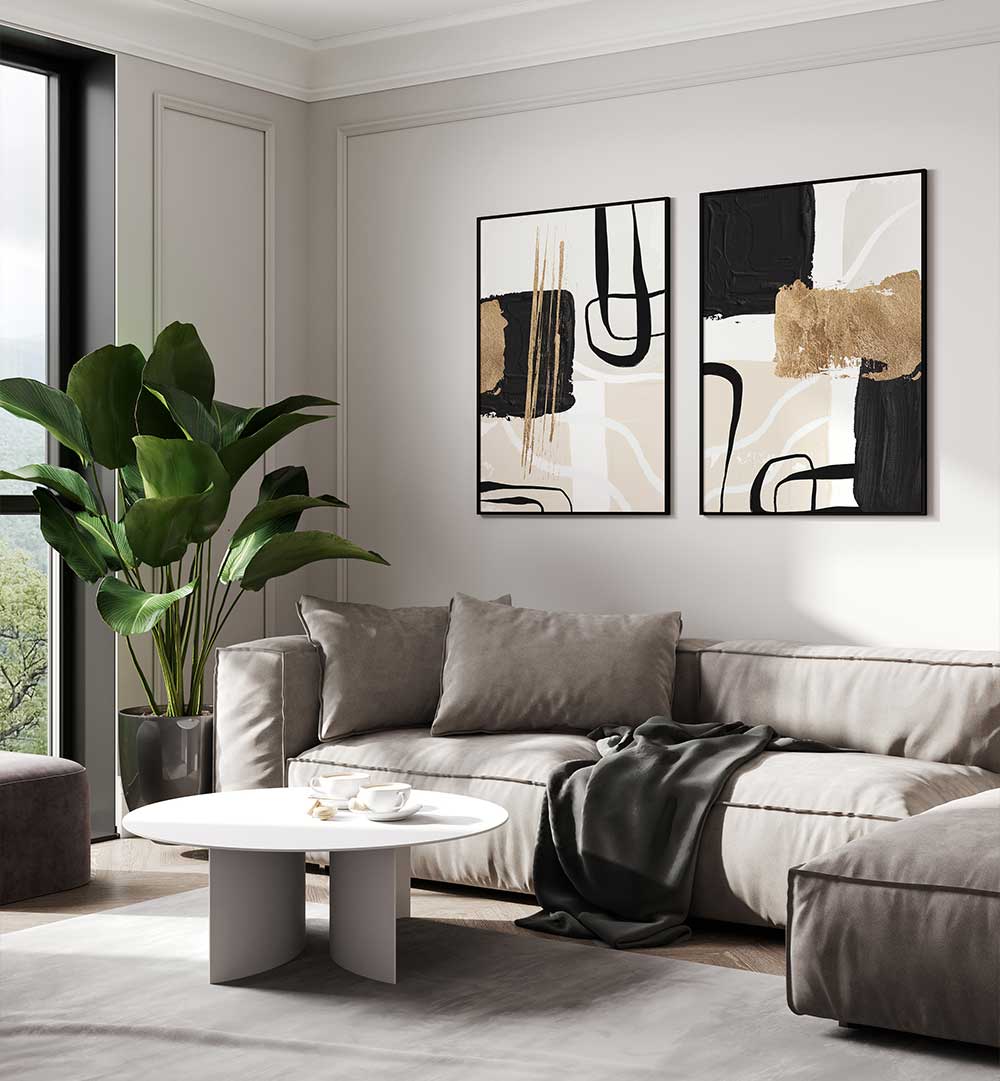 QUIET LUXE SET , SET OF 2 PAINTINGS