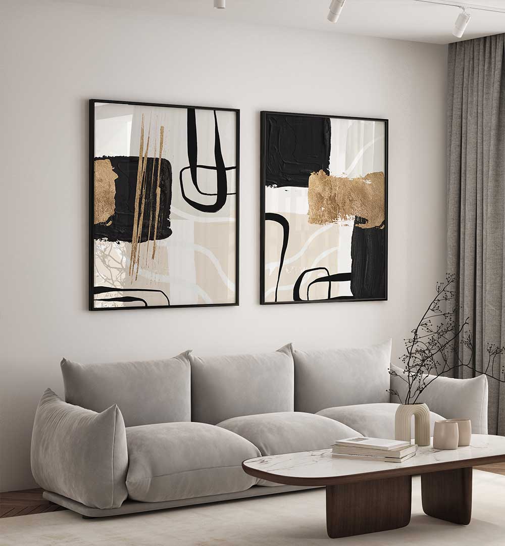 QUIET LUXE SET , SET OF 2 PAINTINGS