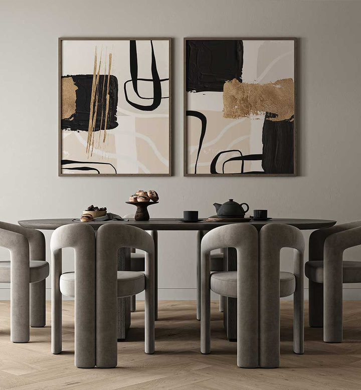 QUIET LUXE SET , SET OF 2 PAINTINGS