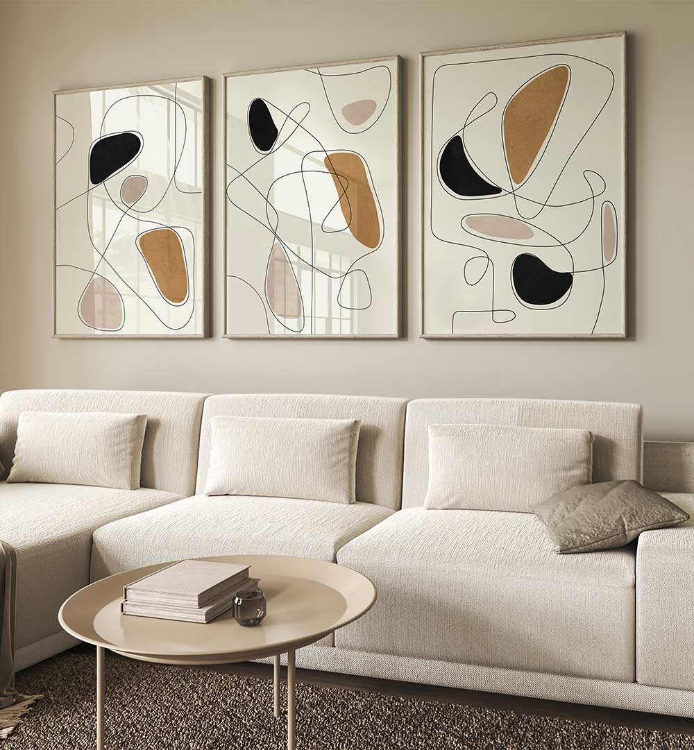 QUIET LUXE SET , SET OF 3 PAINTINGS