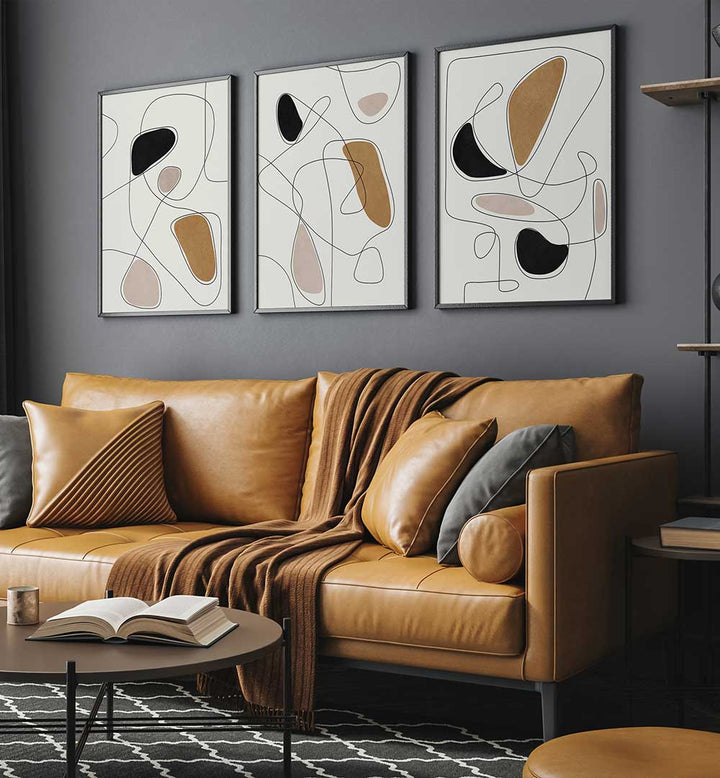 QUIET LUXE SET , SET OF 3 PAINTINGS