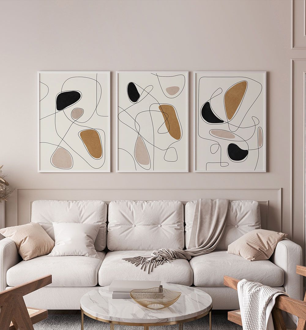 QUIET LUXE SET , SET OF 3 PAINTINGS